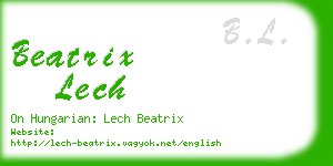 beatrix lech business card